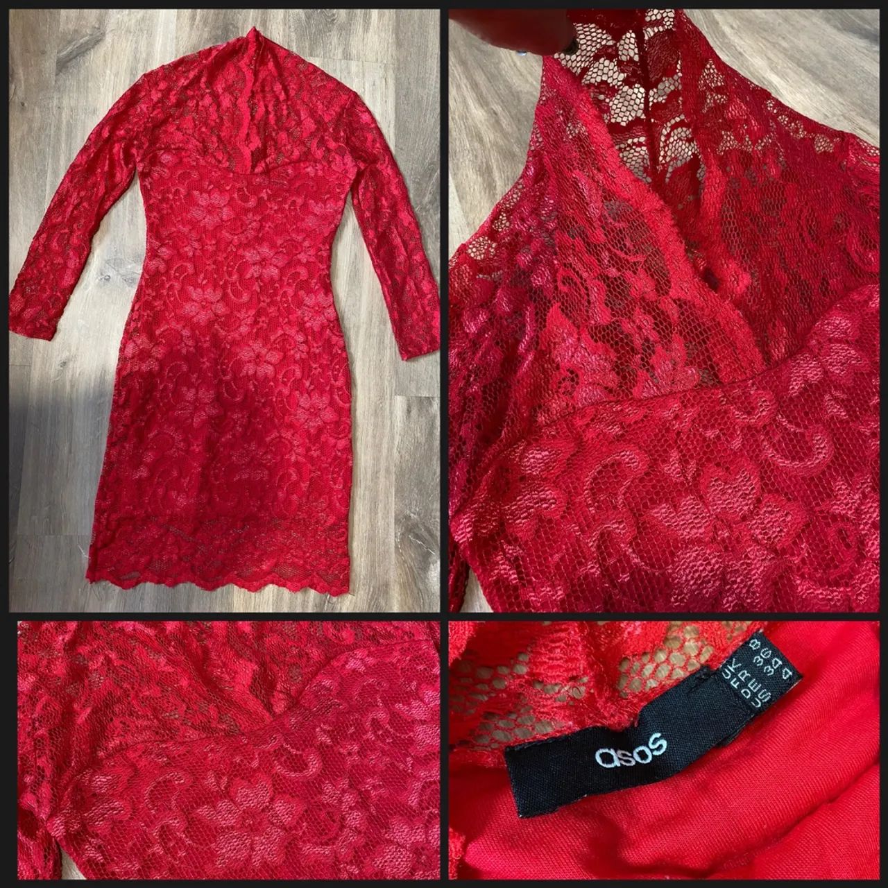 Vestido mídi vermelho rendado  - Foto 4