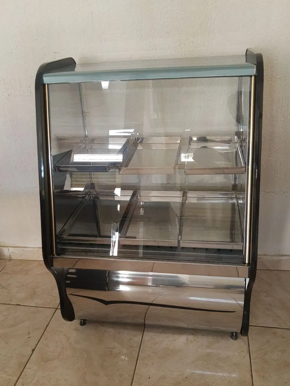 Vitrine Estufa vertical 6 bandeja Expositora de salgados / porções /Marmitex ,