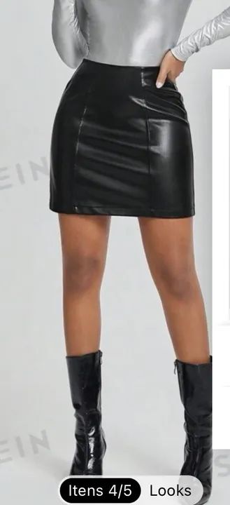 Saia de Couro Preta para Menina P Nova Shein  - Foto 4