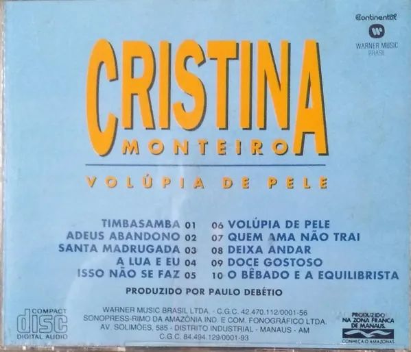  Cristina Monteiro - Volúpia De Pele ( CD Original Raro ) - Foto 2
