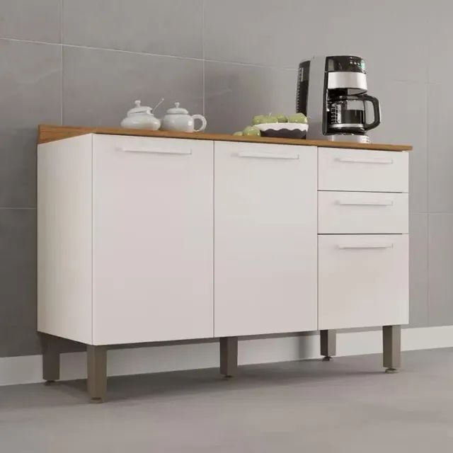 Balcão Cozinha Valência Salleto Branco - Entrega Rápida! 