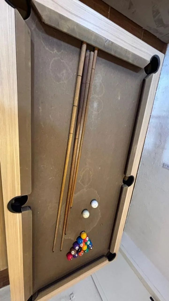 2 in 1 Pool Snooker and Dining Table Made Entirely of MDF with Stone Base64374837099393124