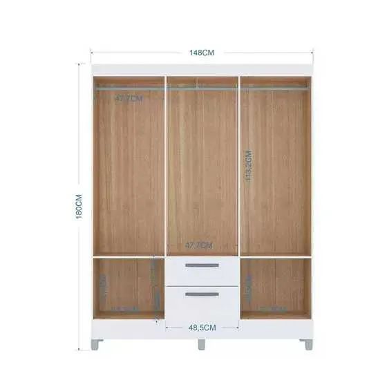 Guarda Roupa Casal com Espelho 6 Portas 2 Gavetas Fazemos entrega  - Foto 2