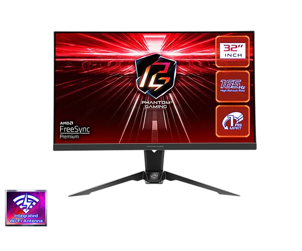 Monitor Gamer ASRock Phantom Gaming 32PL 165 Hz 2K Quad-HD 1ms FreeSync + HDR na Cx.