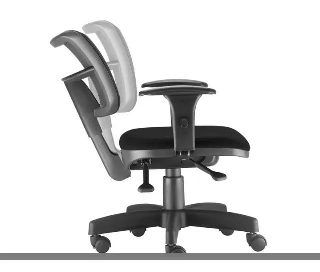 Cadeira Back System Executiva Encosto Tela Zip Frizokar Braço Preto Tecido. - Foto 2