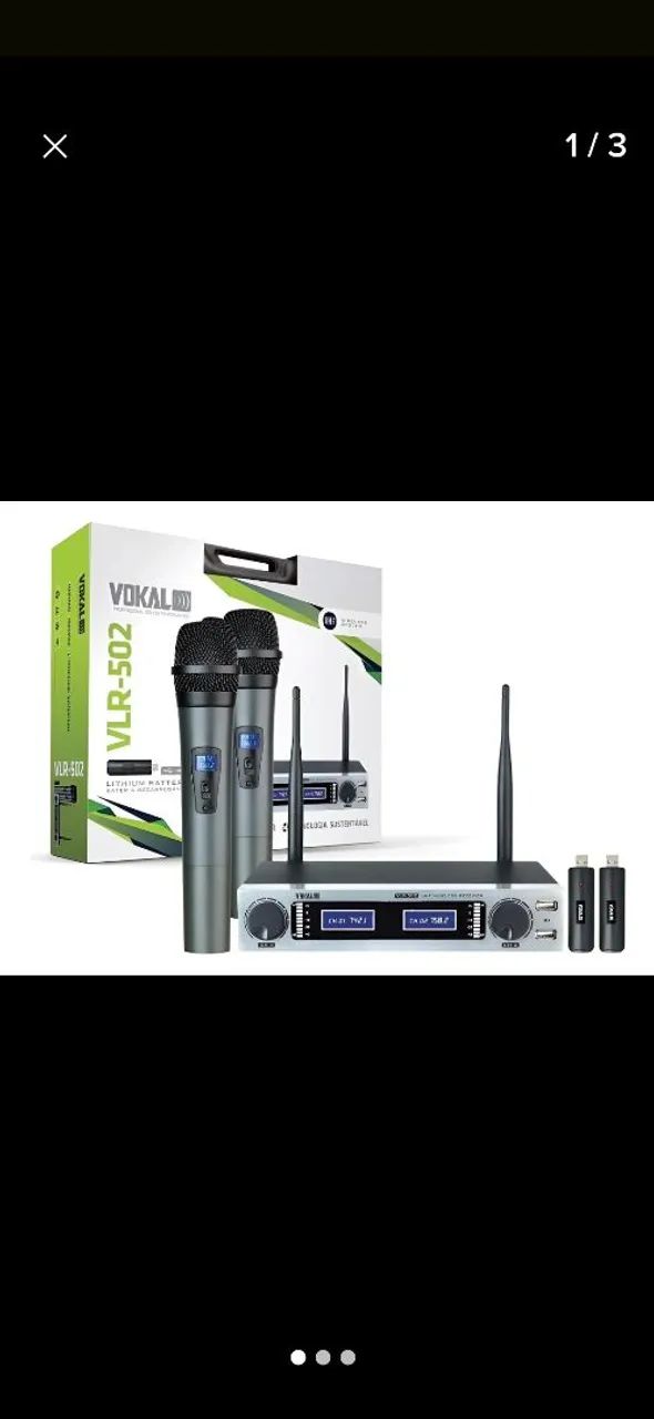 Microfone sem fio duplo Vokal VLR502 - Foto 2
