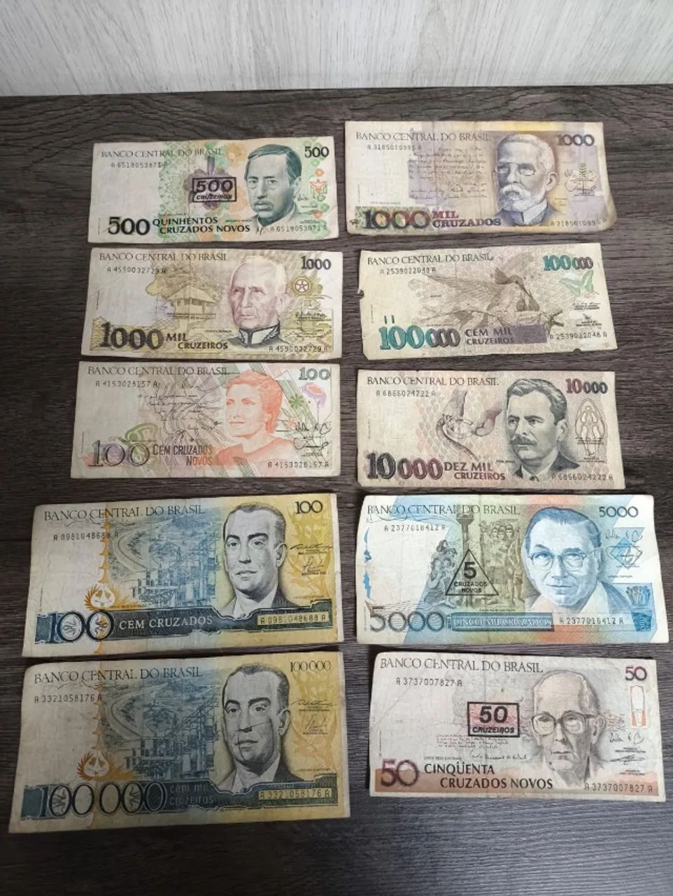 Coleção de cédulas antigas brasileiras