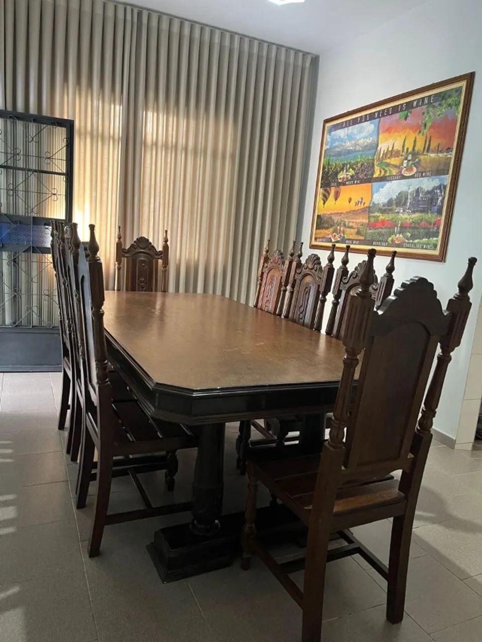 Mesa de jantar 8 cadeiras madeira maciça - Foto 2