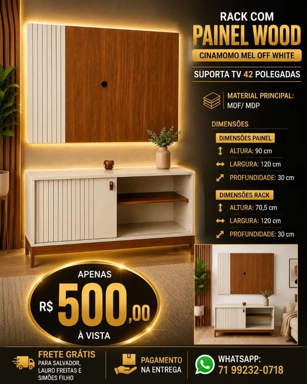 RACK COM PAINEL 