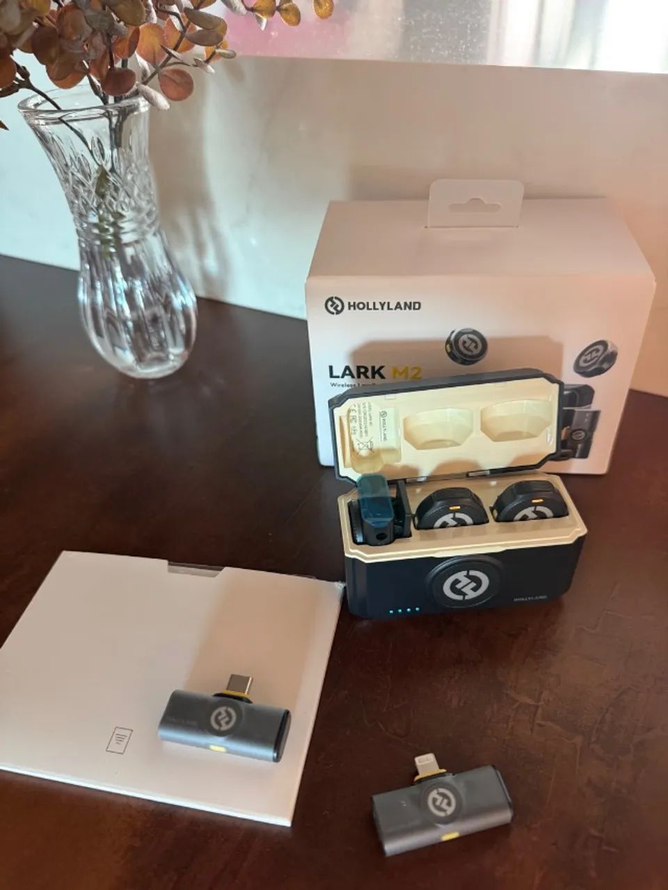 Kit Microfone Lapela Sem Fio Hollyland Lark M2 Combo (USB-C + Lightning) - Foto 3