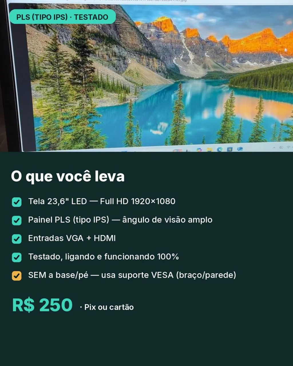 Monitor Samsung 23,6 polegadas Full HD PLS - Foto 2