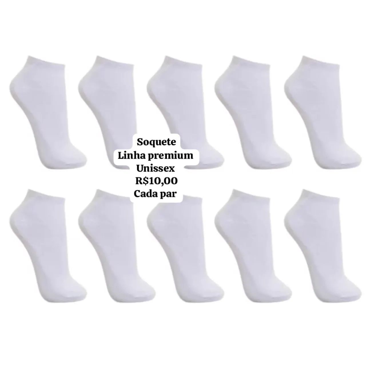 Meia soquete Branca unisex - Foto 4