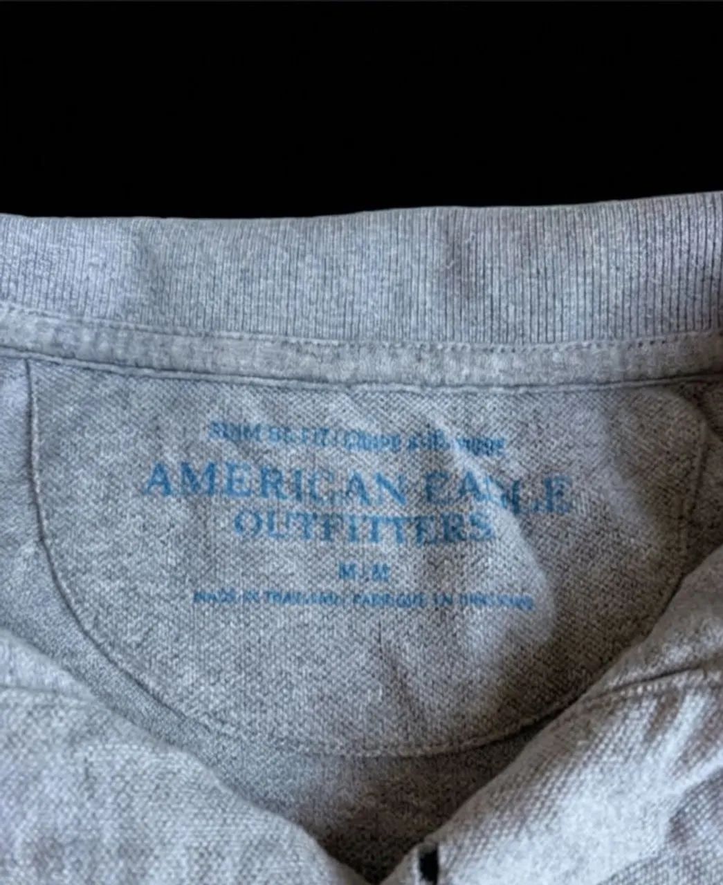 Camisa Polo American Eagle Original Cinza Tam M - Foto 3