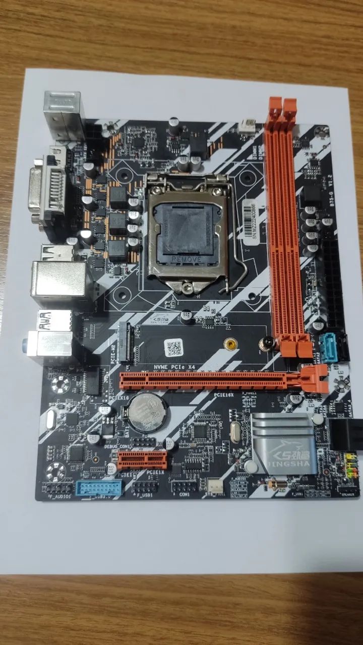 Placa mãe JINGSHA LGA 1155 DDR3 B75 NOVA.