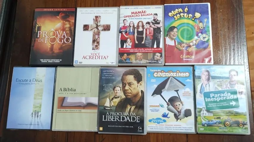 Lote com 9 Filmes Religiosos ? DVDs