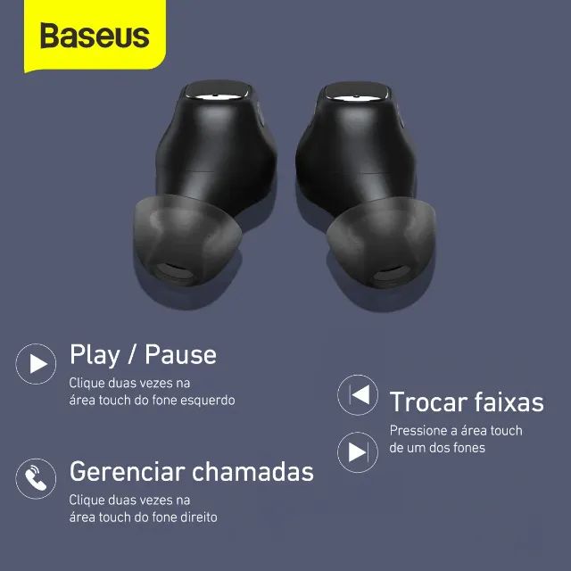 Fone de Ouvido Bluetooth Baseus Bowie WM01 - Foto 3