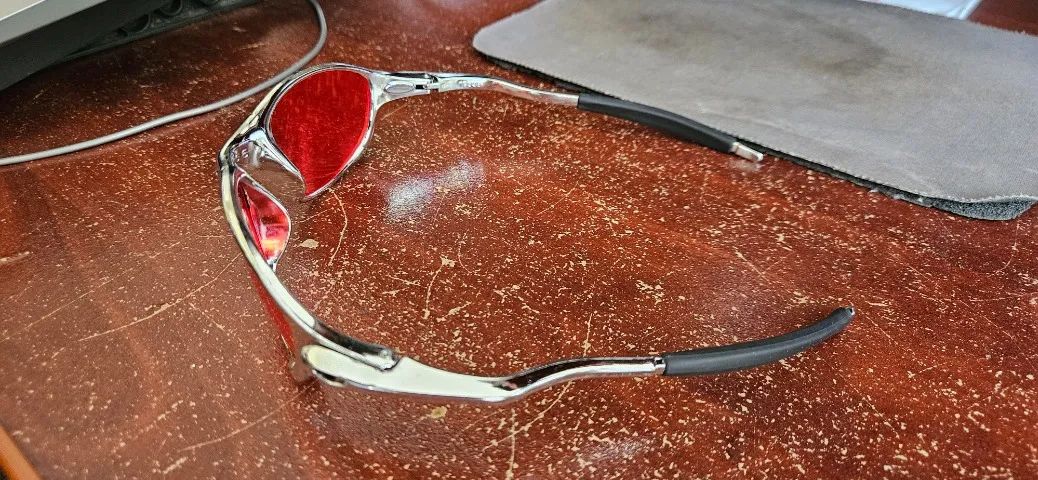 Óculos Escuros Prateado com Lente Laranja Âmbar - Foto 5