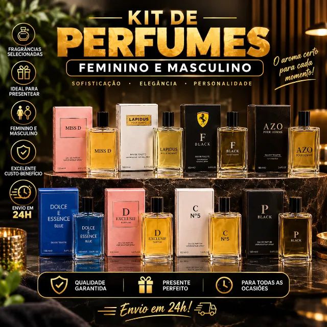 KIT 2 Perfumes Contratipos Feminino e masculino á base de óleo100ML