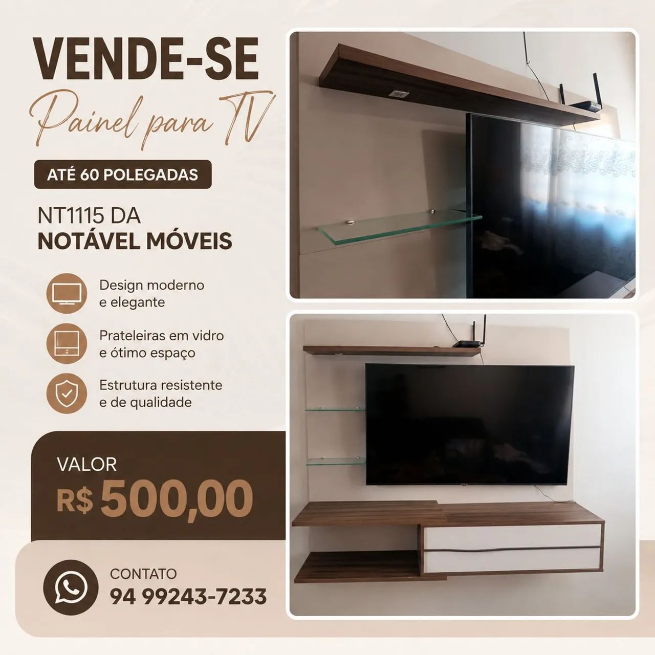 Painel para tv até 60 polegadas 