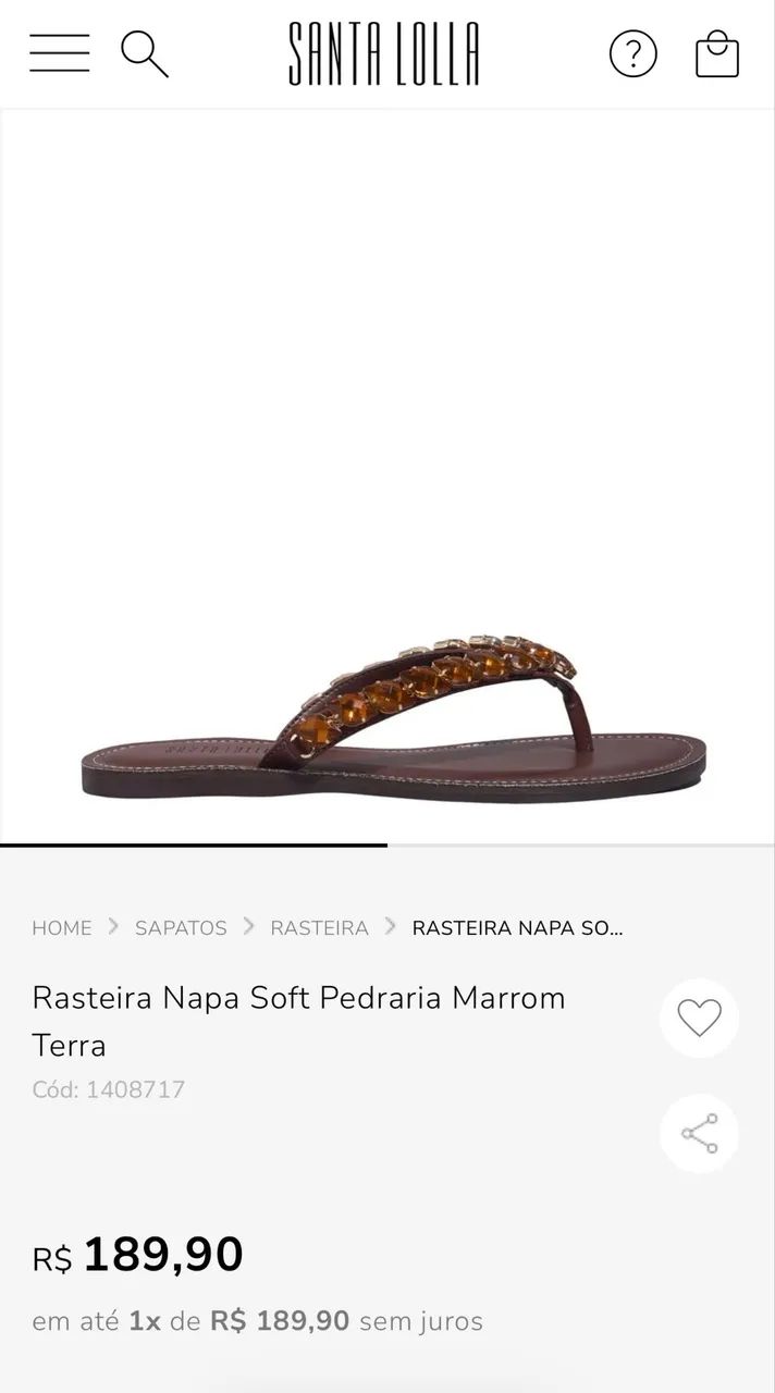 Rasteira Santa Lolla 