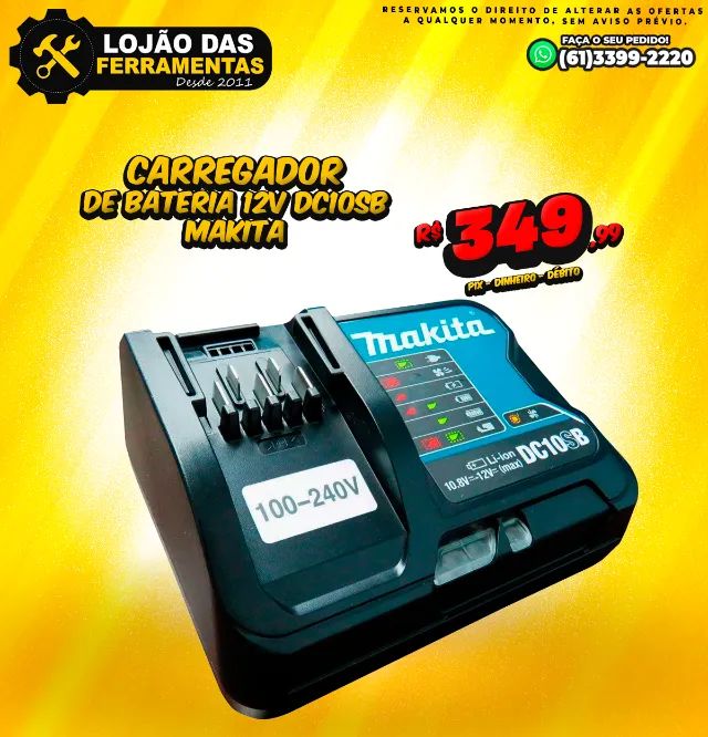 Carregador de Bateria 12v DC10SB Makita