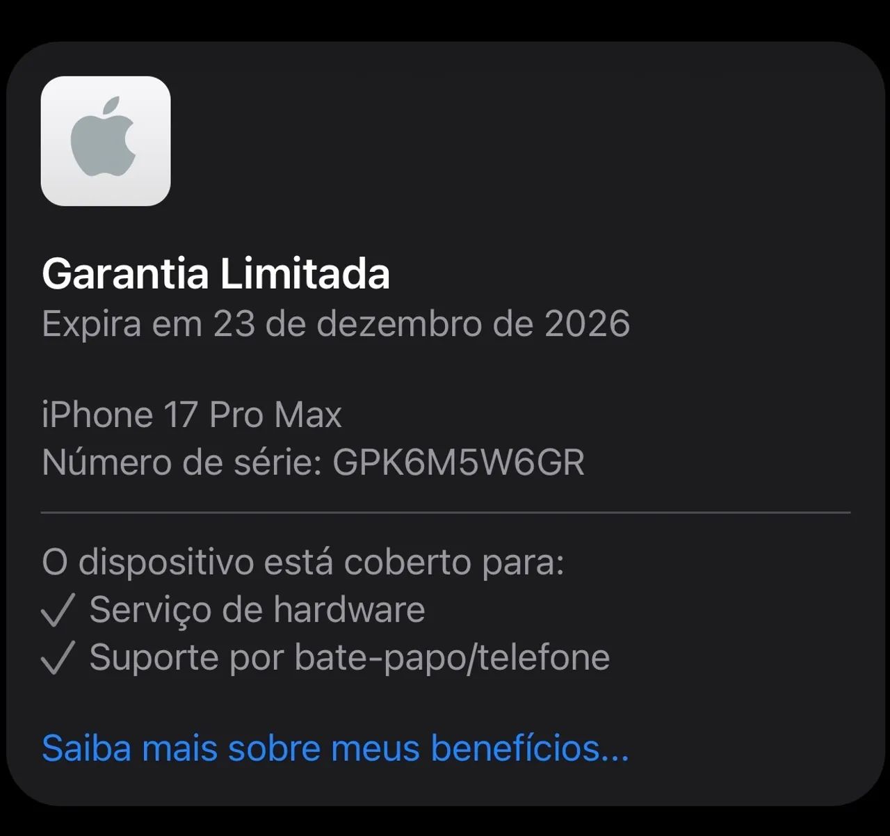 iPhone 17 pro Max com caixa e nota  - Foto 5