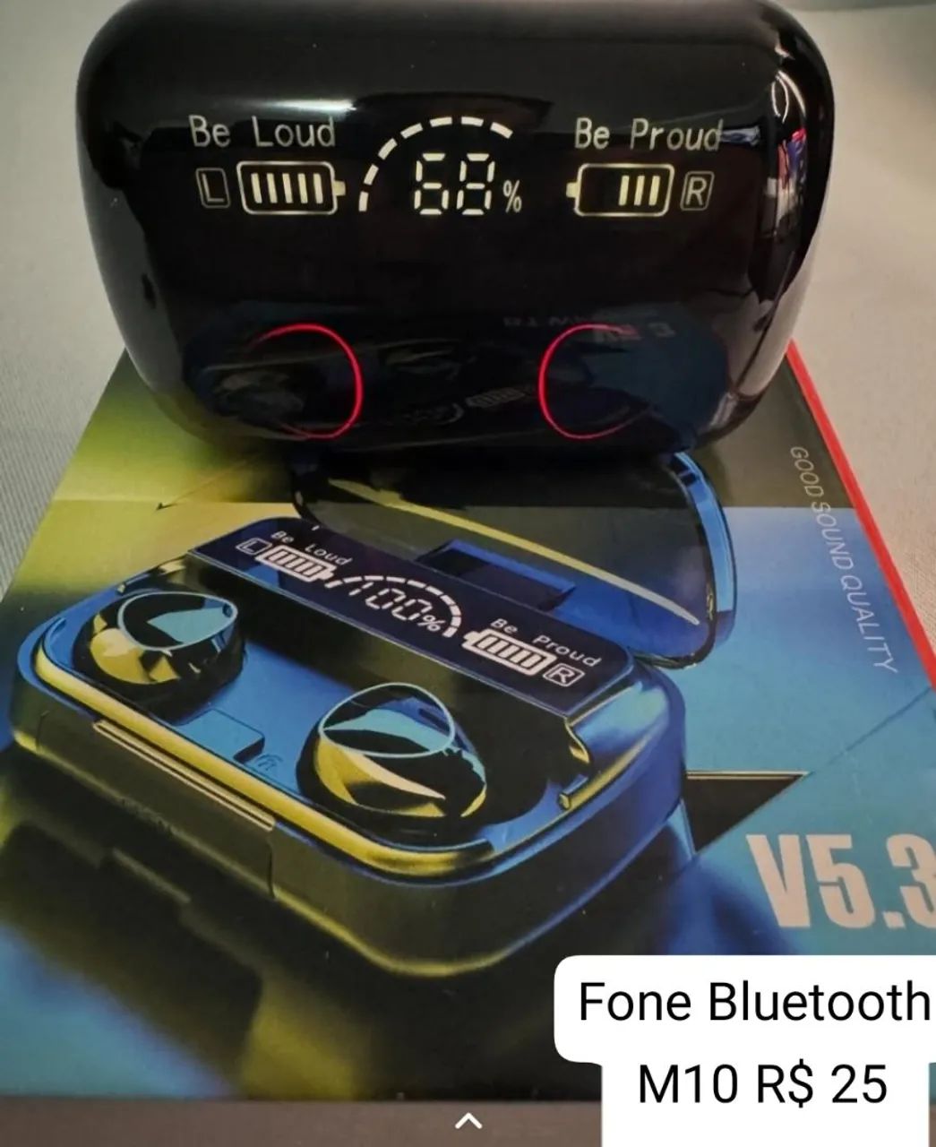 Fone Bluetooth M10 TWS R$ 25428513585644840963