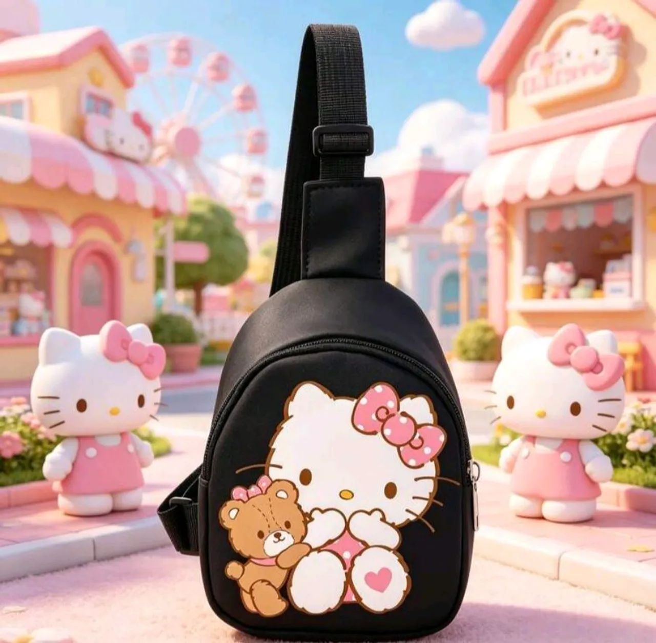 Bolsa transversal Hélio kitty preta