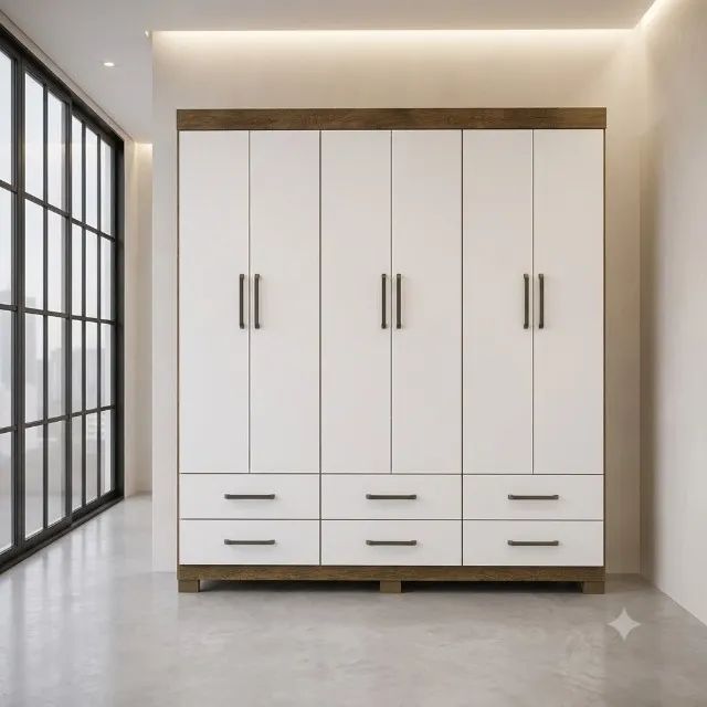 Oferta guarda roupa dalia com 6 portas 6 gavetas 