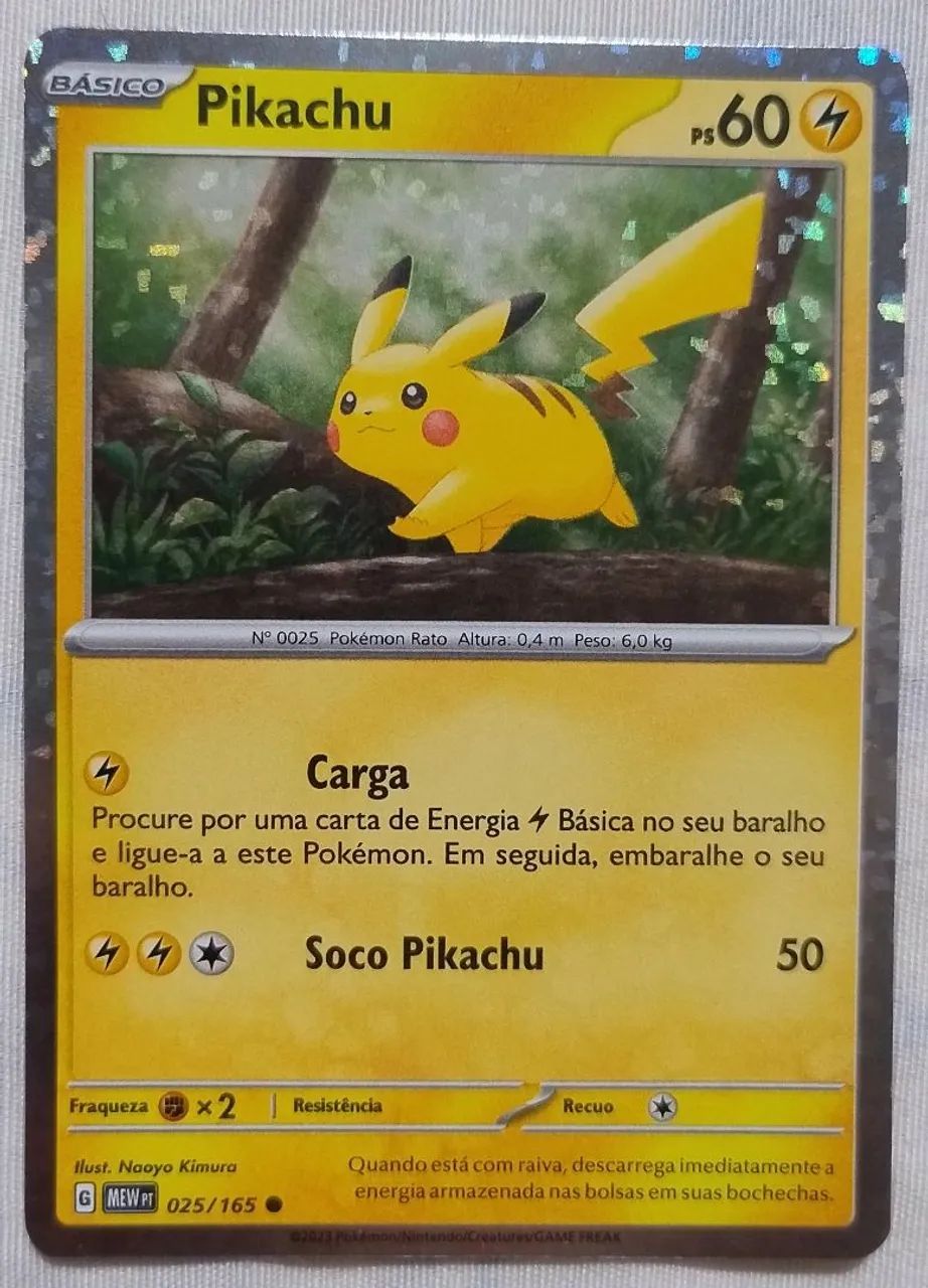 Card Pikachu holográfico Pokémon TCG 2024