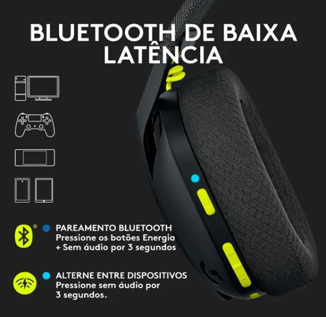 Headset Gamer Sem Fio Logitech G435 Microfone Embutido 2.4 - bluetooth - Usb - Foto 2