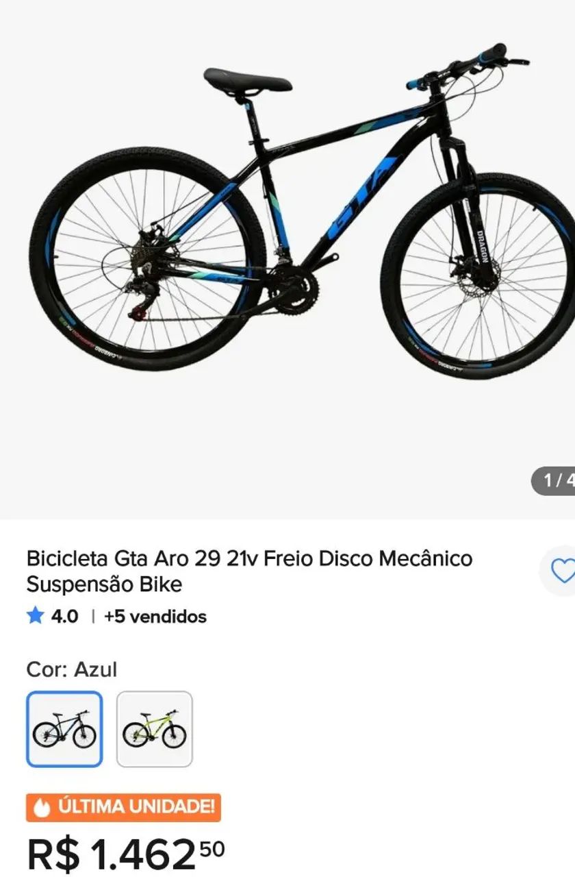 Bicicleta aro 29 GTA Semi nova