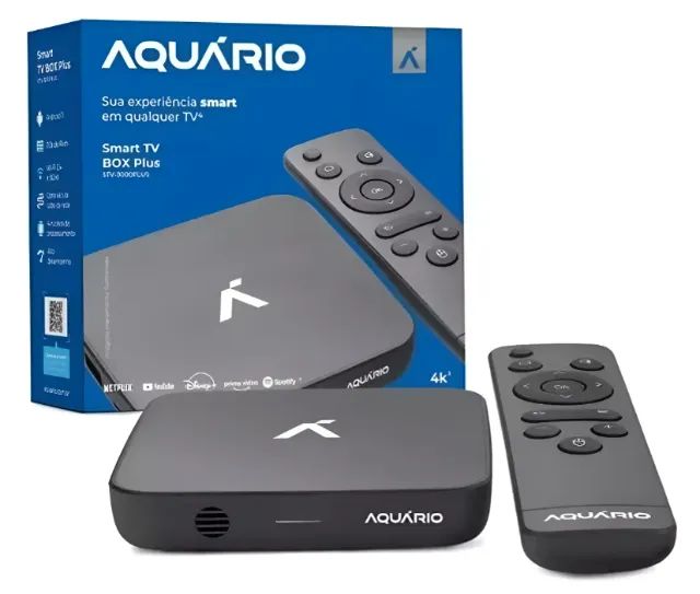 Smart Tvbox STV 3000 Plus Aquario Wifi 5ghz 2gb/16gb Netflix Prime Preto Padrão - Foto 2