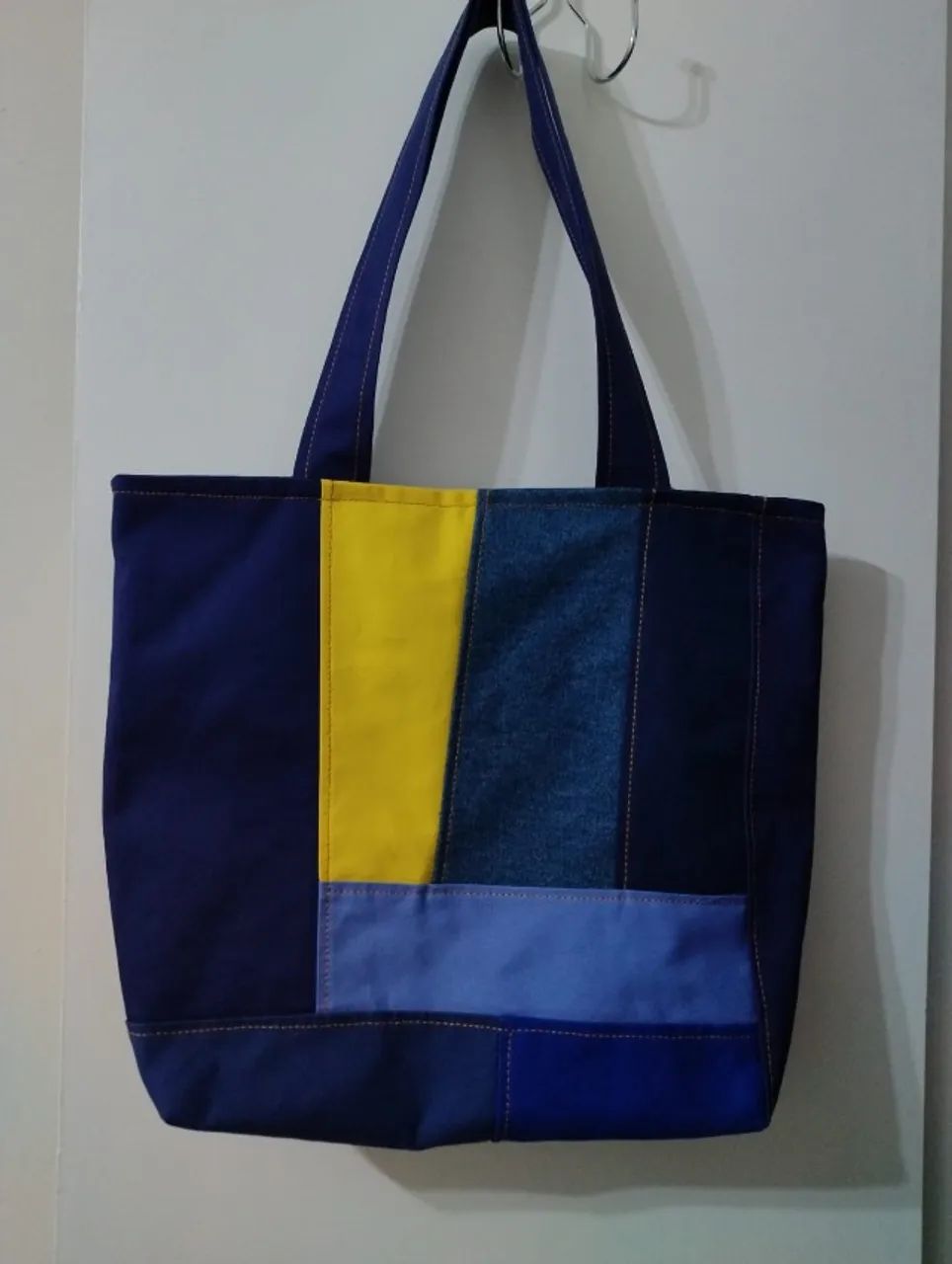 Bolsa em Jeans e Brim Artesanal modelo único Cod 066 - Foto 2