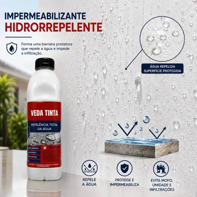 Produto Hidrorrepelente Veda Tinta Para Pinturas Duráveis - Foto 3
