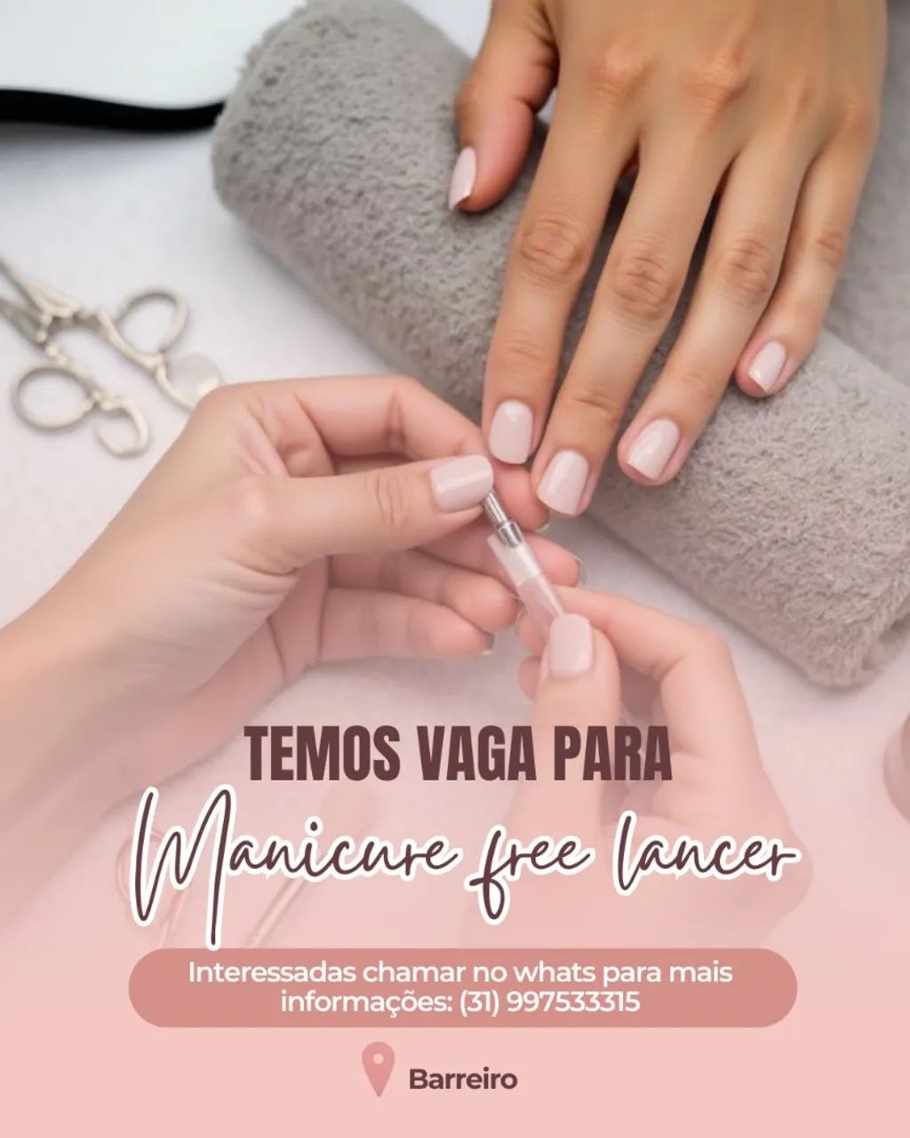 Vaga manicure free lancer 