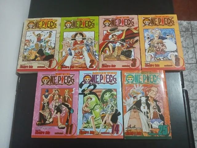One Piece em Inglês Viz Media - Volumes 1, 2, 3, 8, 11, 14 e 25