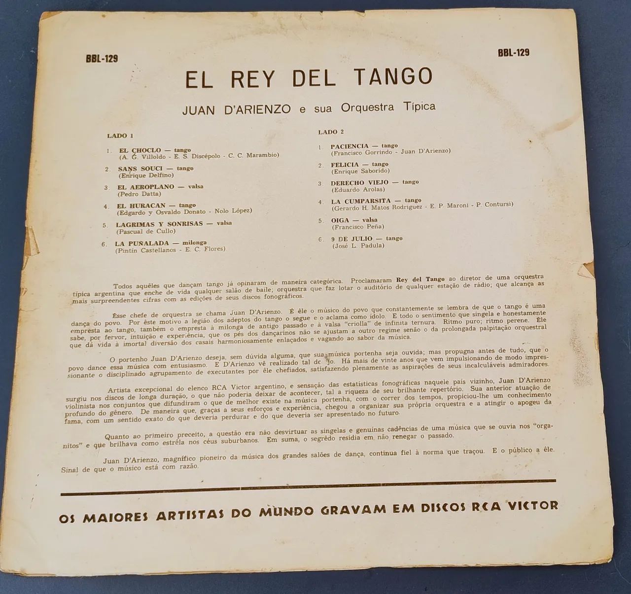 Disco Vinil El Rey Del Tango - Juan D'Arienzo e Orquestra  - Foto 2