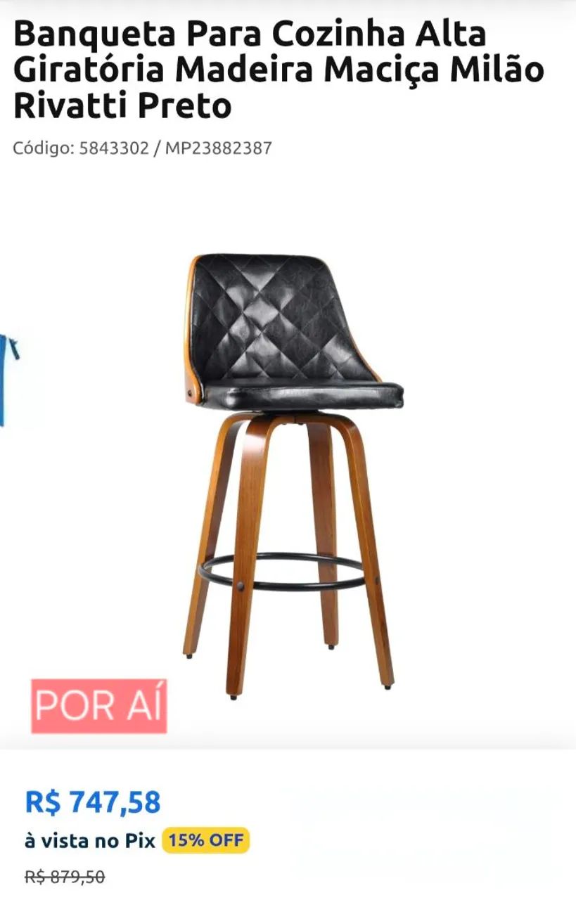 Par de Banquetas Alta Milão Rivatti - Foto 5