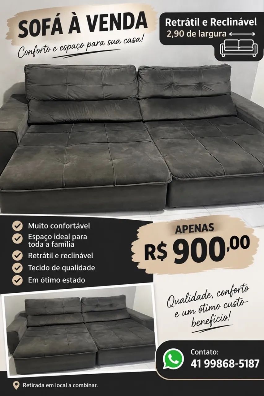 Sofá 2,90 usado  - Foto 2