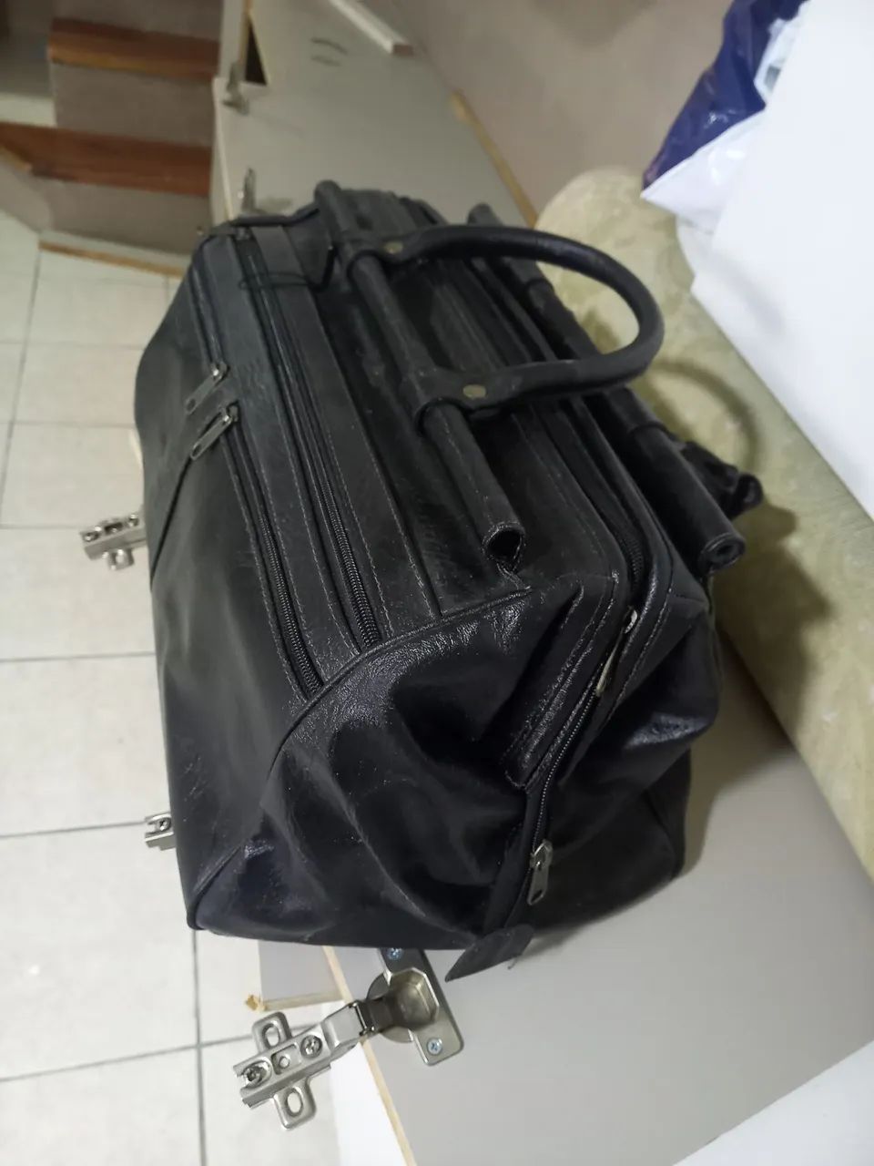 Bolsa de viagem em couro natural - Foto 3