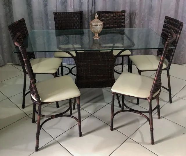 CONJUNTO DE JANTAR FORTALEZA COM 06 CADEIRAS BAIXA