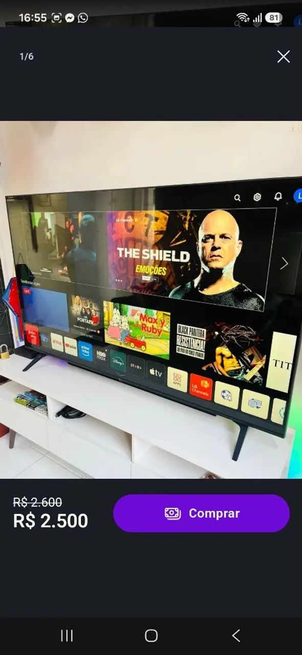 SMART DE 60 LG WEBOS NA GARANTIA COM NOTA ( ULTRA HD 4K, COMANDO DE VOZ, E BLUETOOTH )