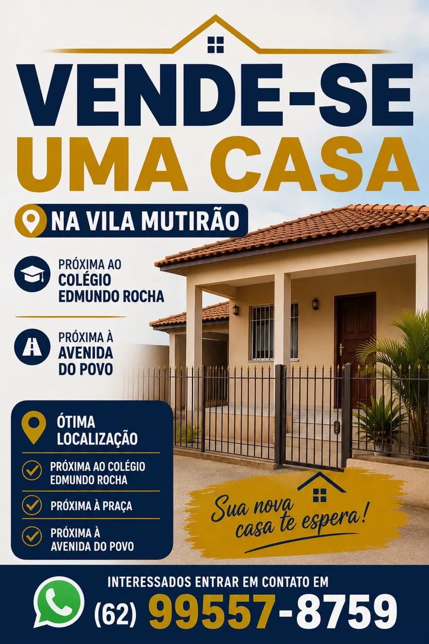 Vende-se uma casa na Vila mutirão