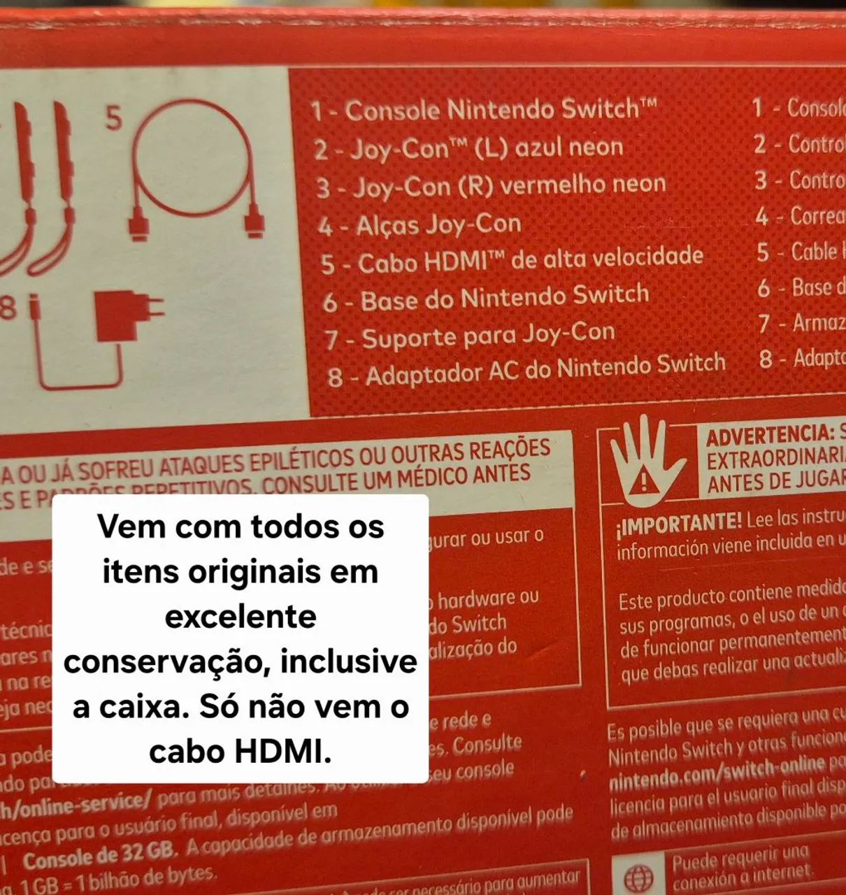 Nintendo Switch V2 original usado, com case de brinde - Foto 3