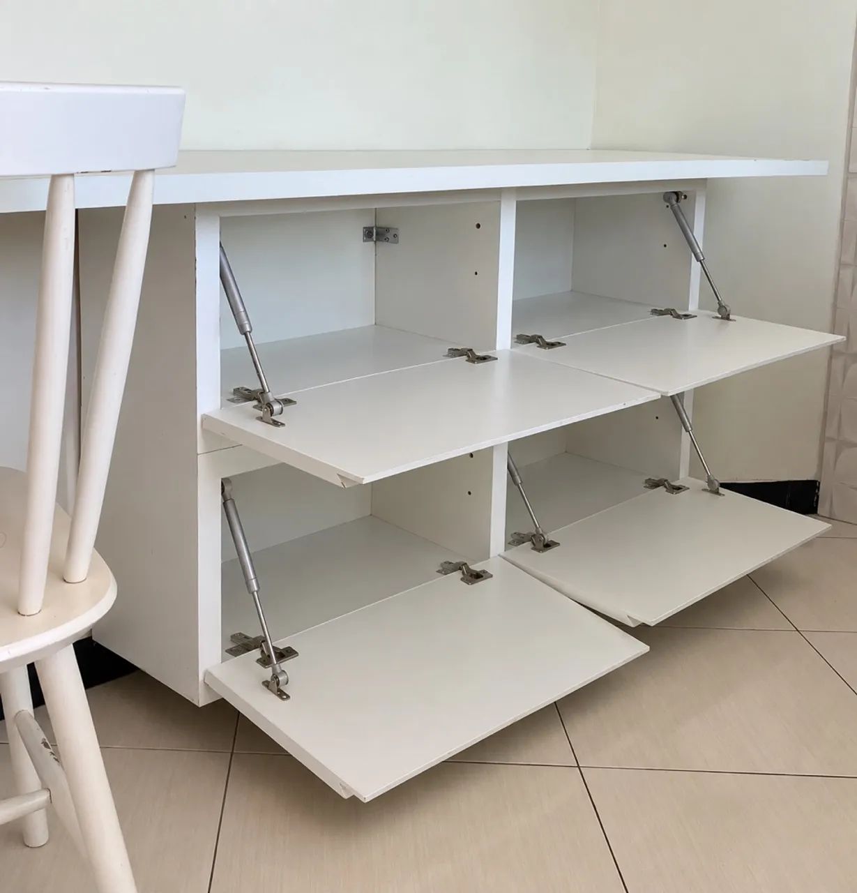 Escrivaninha Penteadeira Mesa Escritório com Armário - Foto 5