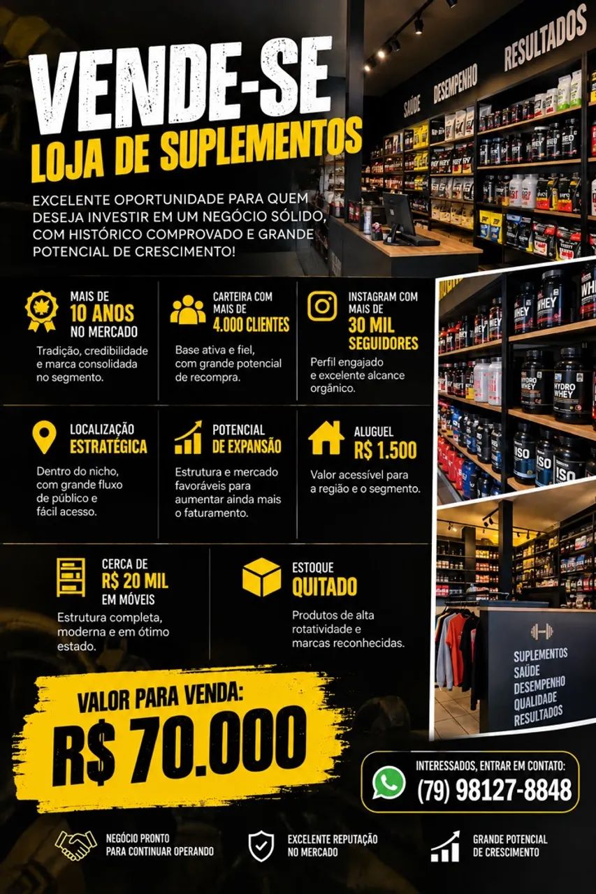 LOJA COMPLETA DE SUPLEMENTOS ALIMENTARES