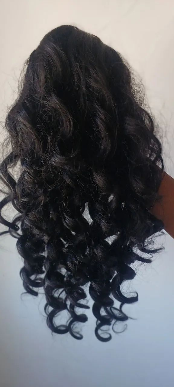 Linda Lace Front preta ondulada 45cm - Foto 2