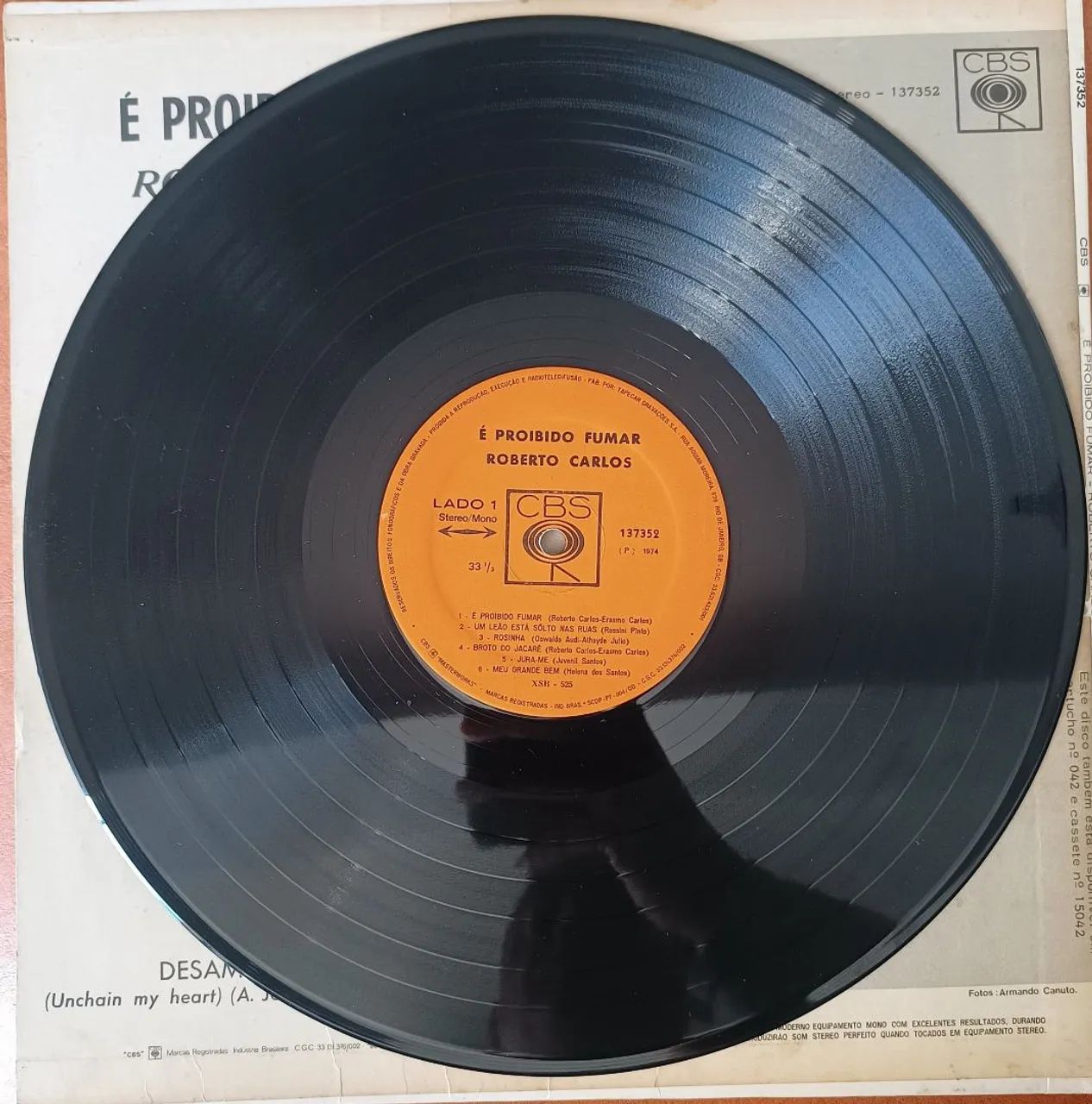 Vinil Roberto Carlos É Proibido Fumar Ed.1974 - Foto 3
