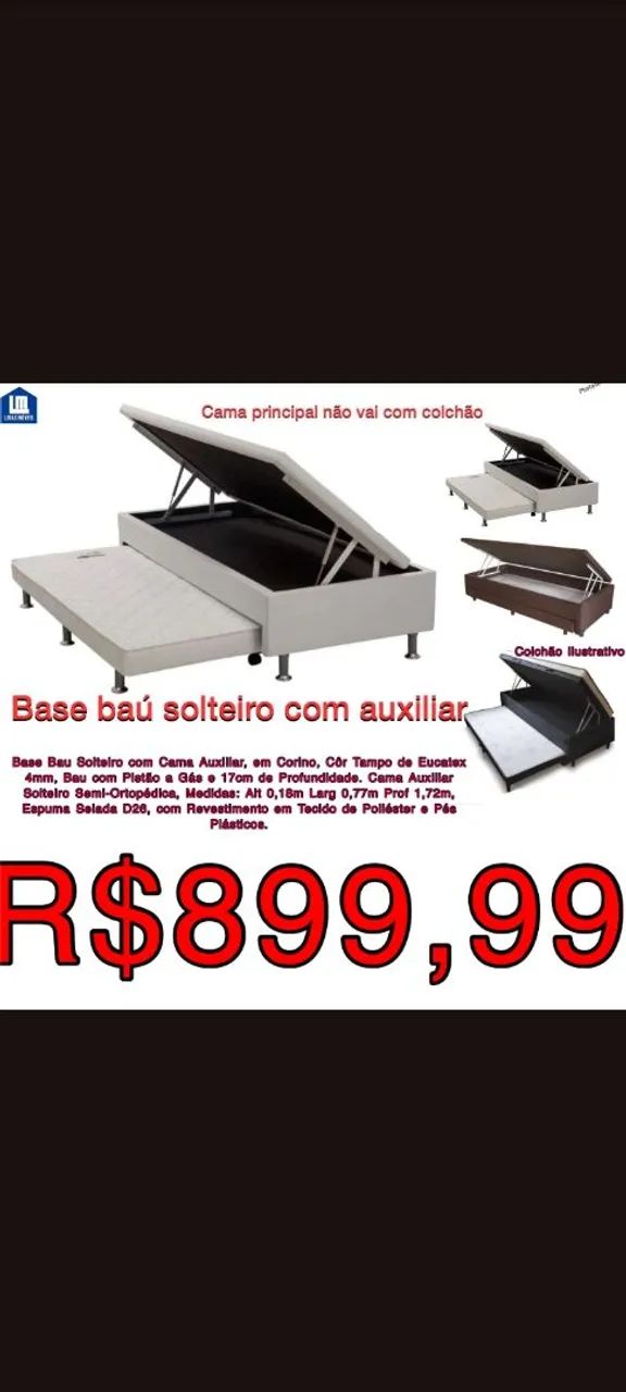 Base Baú Solteiro com Auxiliar 